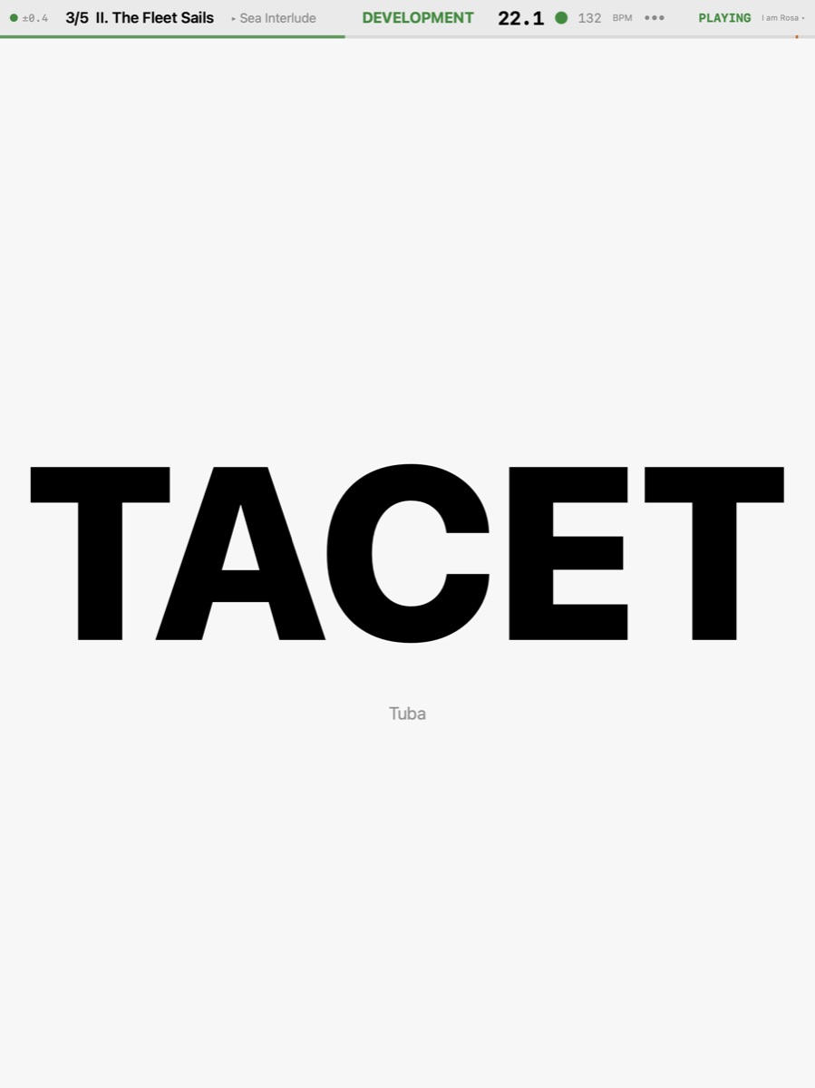 TACET: this player rests the whole movement